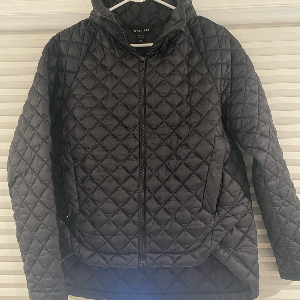 Athleta Black Quilted Puffer Jacket
